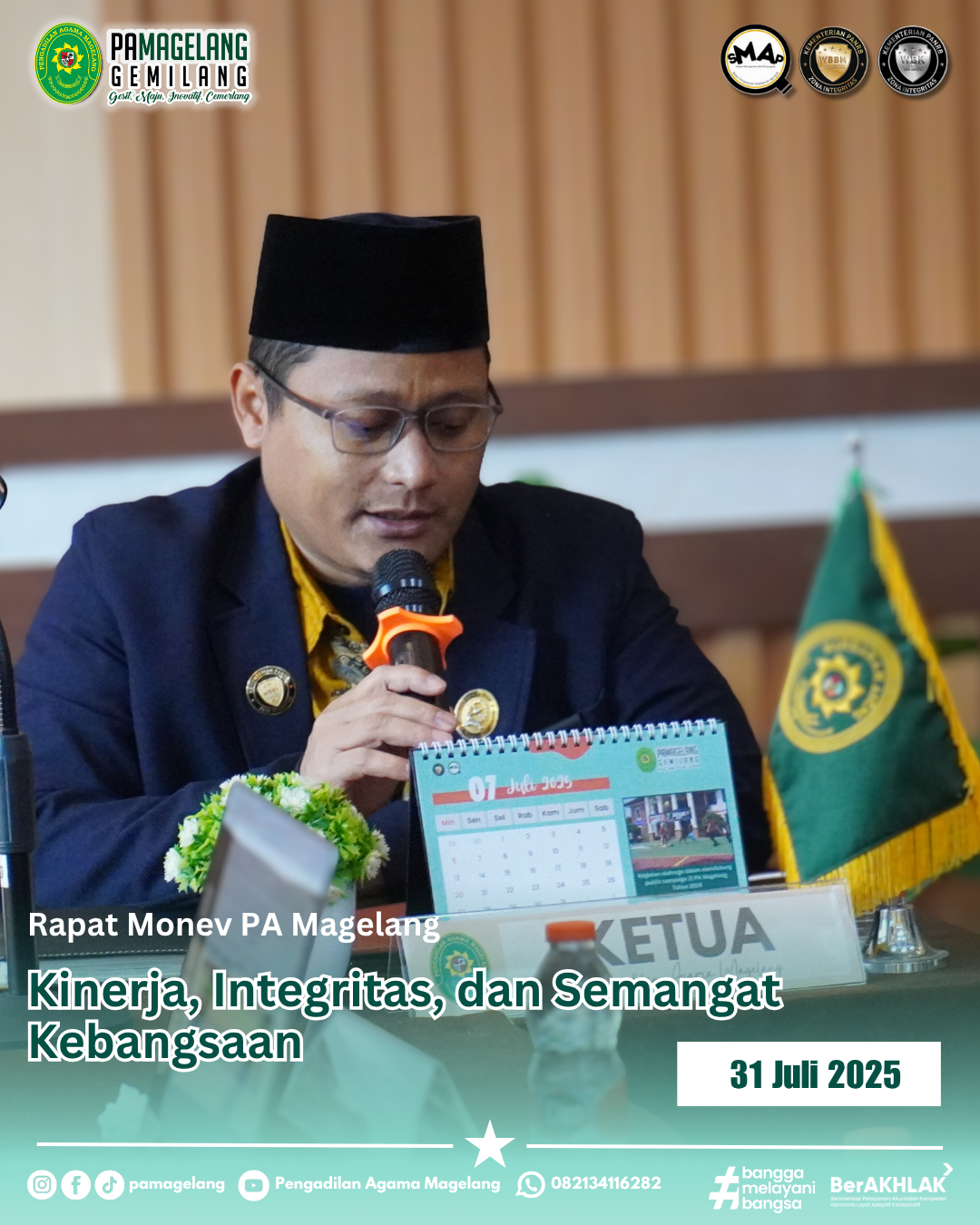 Kinerja, Integritas, dan Semangat Kebangsaan Warnai Rapat Monev PA Magelang