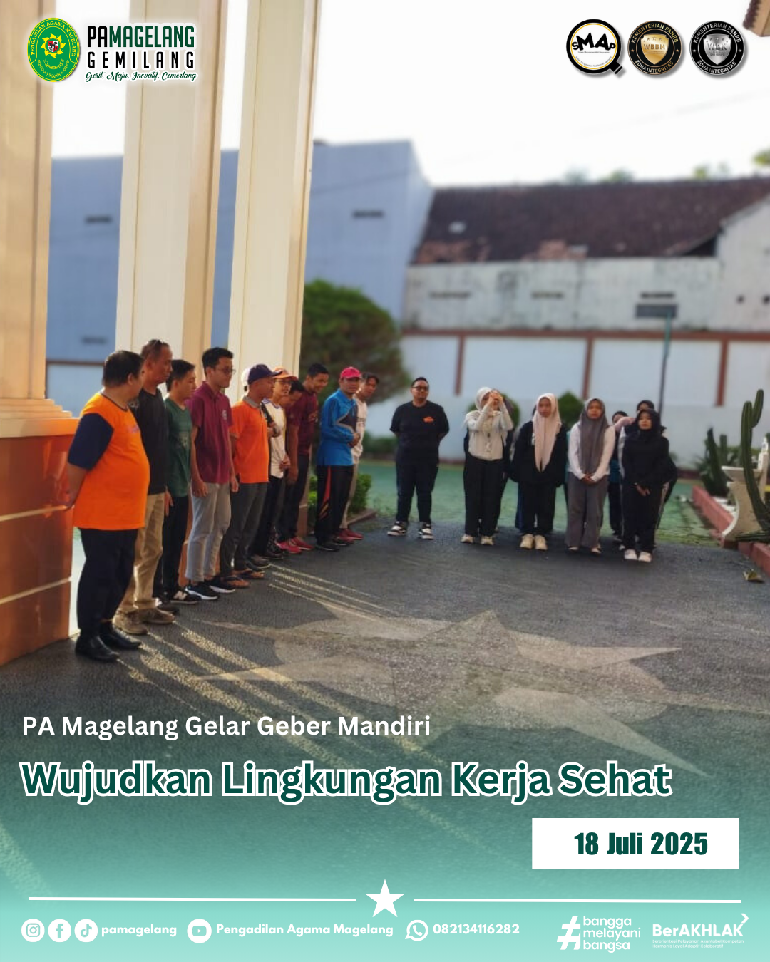 PA Magelang Gelar Geber Mandiri Wujudkan Lingkungan Kerja Sehat