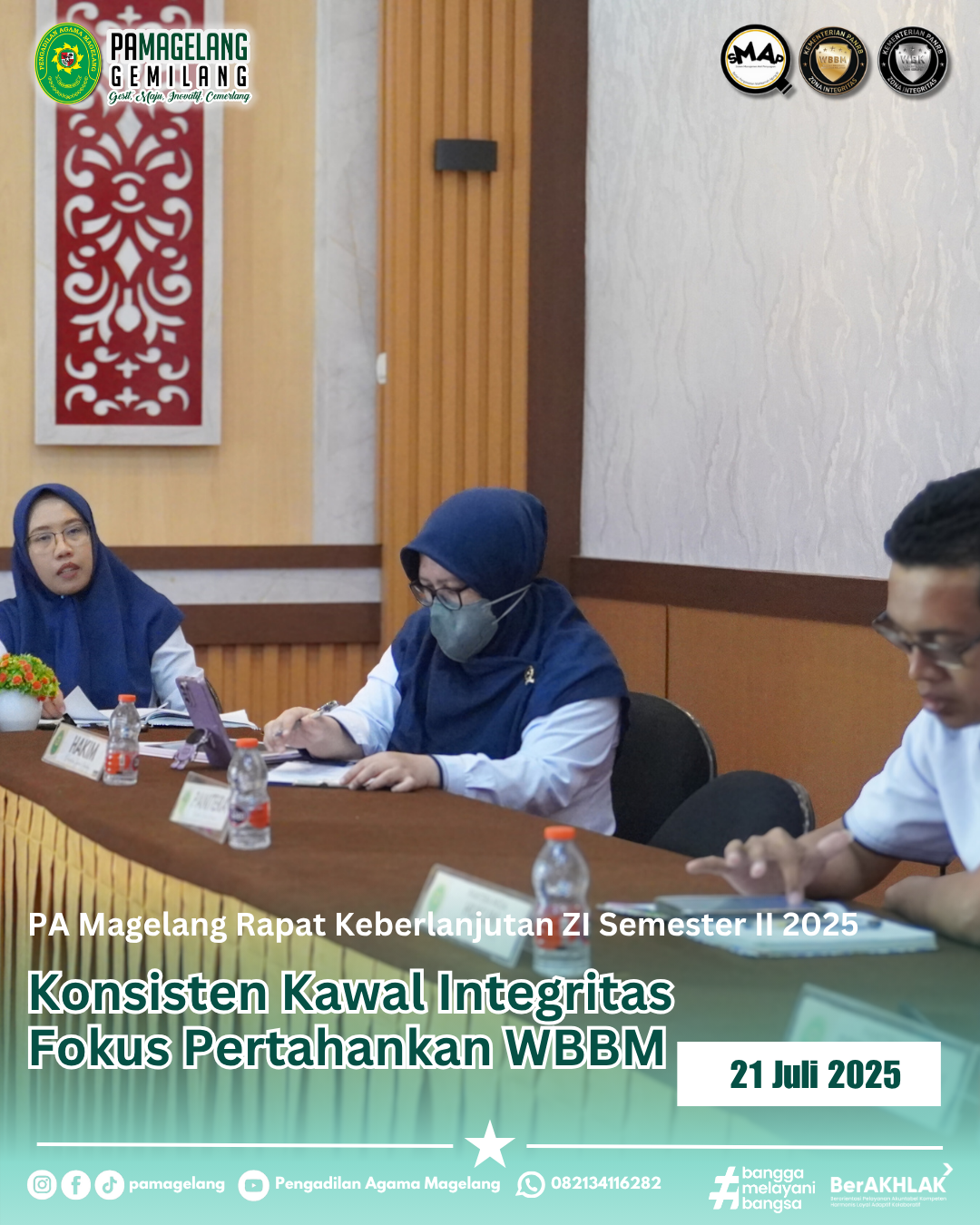 PA Magelang Rapat Keberlanjutan ZI Semester II 2025 Konsisten Kawal Integritas Fokus Pertahankan WBBM