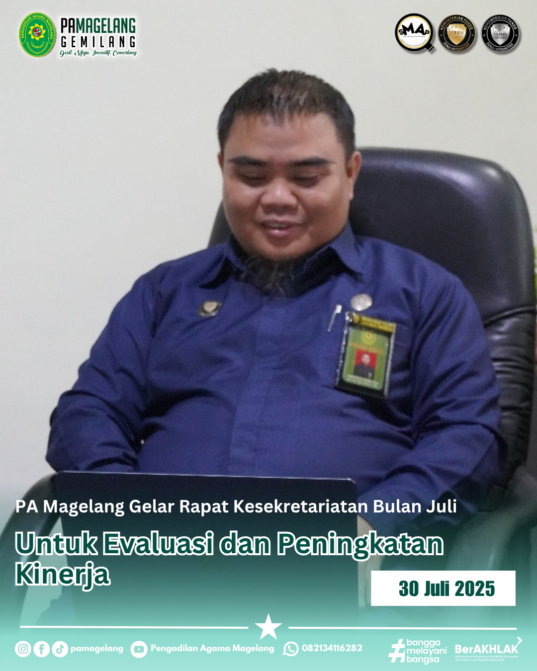 Pengadilan Agama Magelang Gelar Rapat Kesekretariatan Bulan Juli untuk Evaluasi dan Peningkatan Kinerja