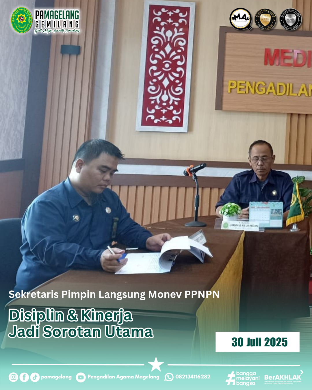 PA Magelang Gaspol! Sekretaris Pimpin Langsung Monev PPNPN, Disiplin & Kinerja Jadi Sorotan Utama