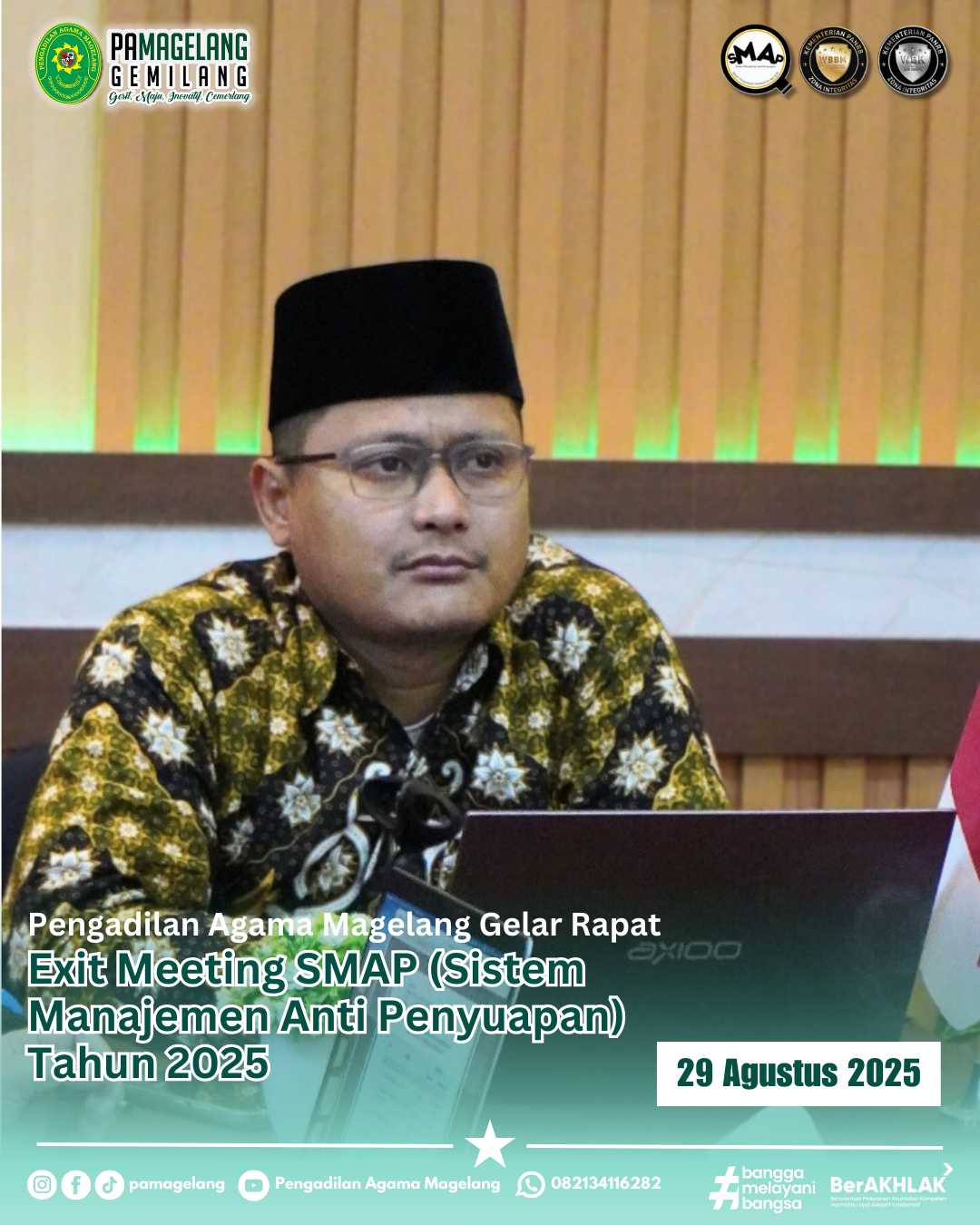 Pengadilan Agama Magelang Gelar Rapat Exit Meeting SMAP 2025 Bersama Tim Evaluator
