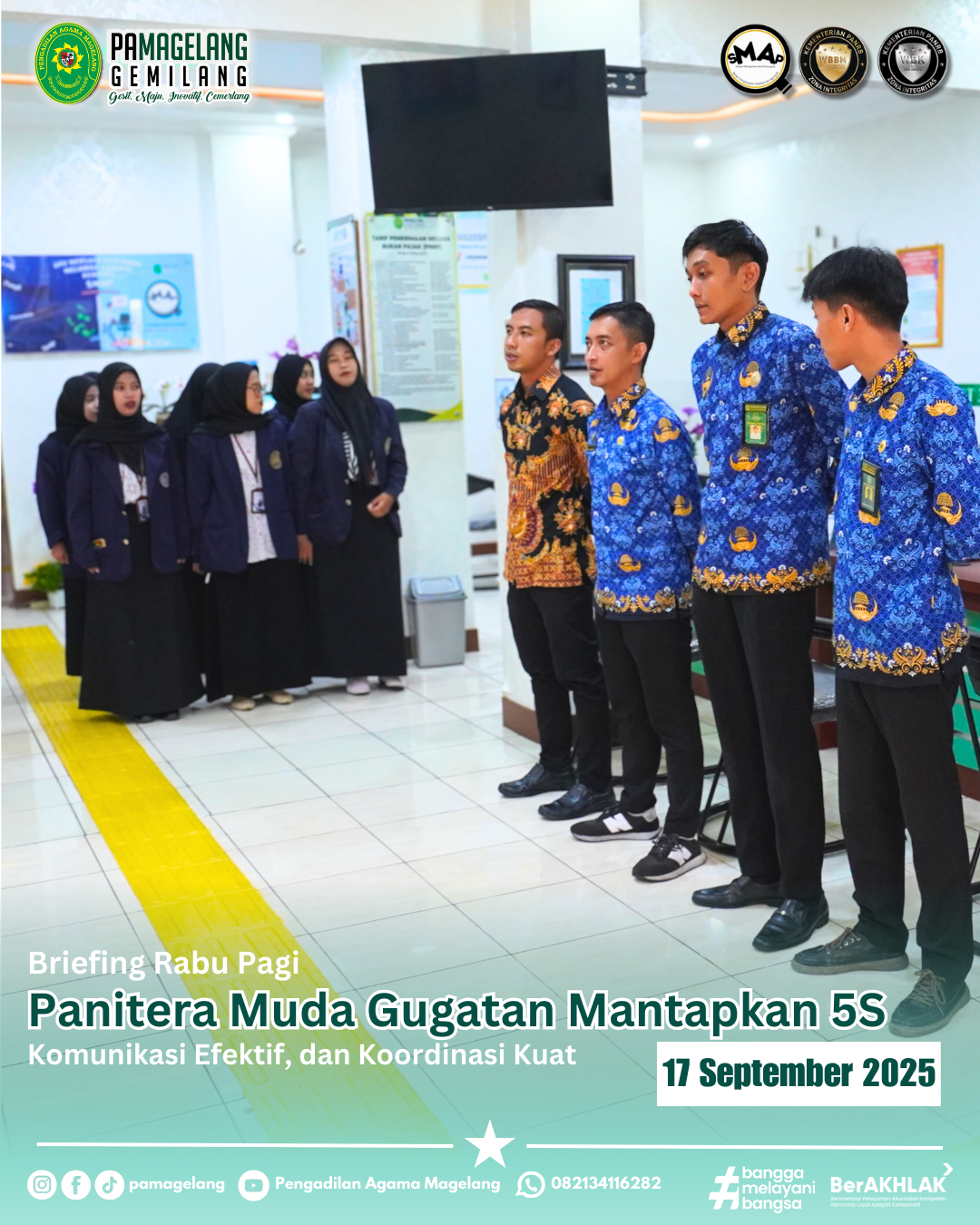 Briefing Rabu Pagi : Panitera Muda Gugatan Mantapkan 5S, Komunikasi Efektif, dan Koordinasi Kuat