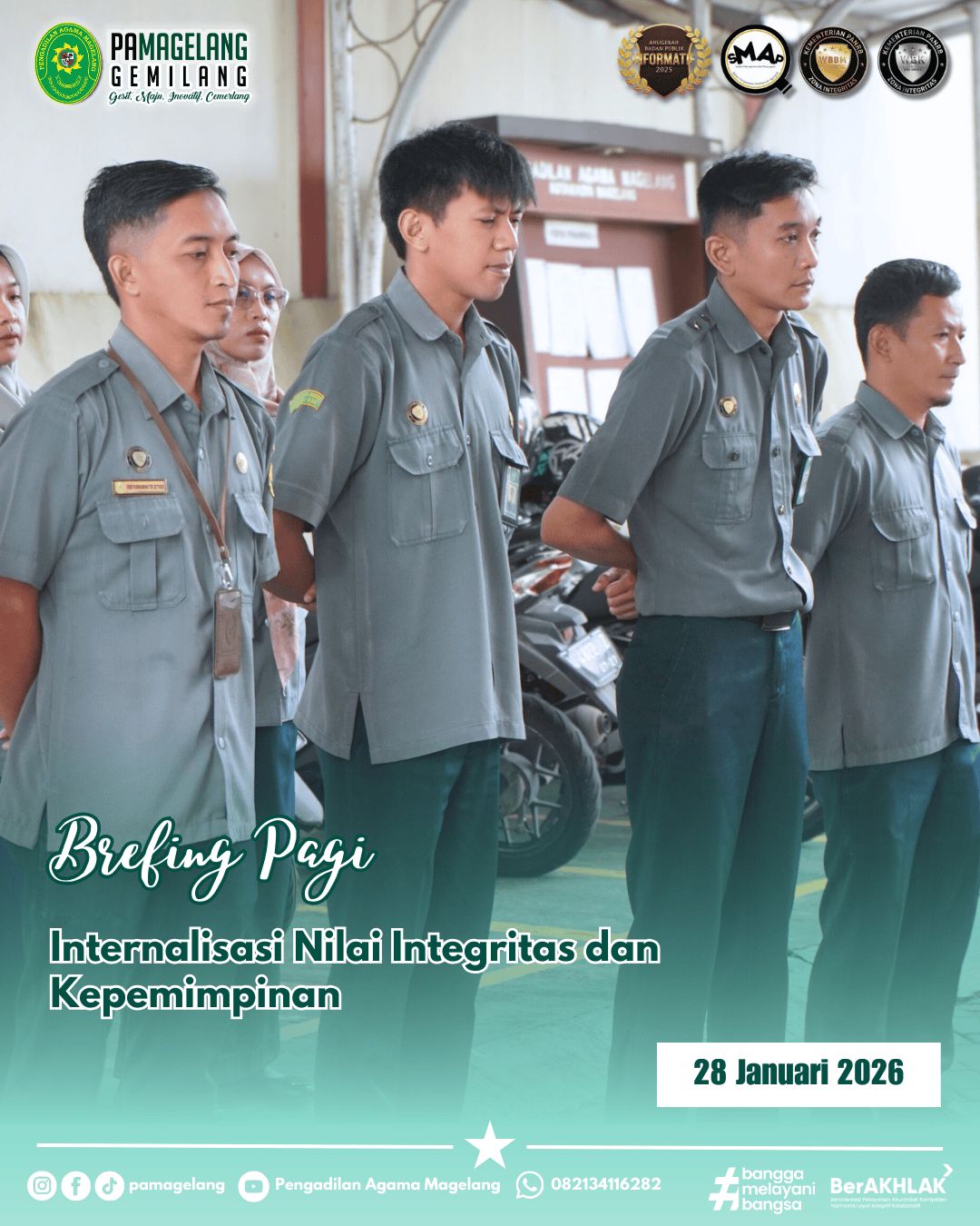 Internalisasi Nilai Integritas dan Kepemimpinan dalam Briefing Rabu Pagi