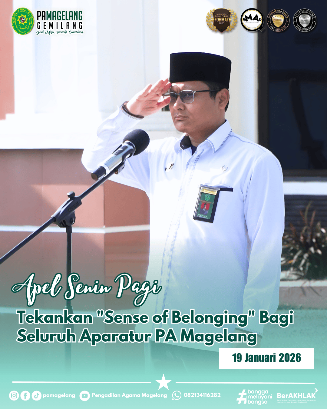 Apel Senin Pagi: Tekankan “Sense of Belonging” Bagi Seluruh Aparatur PA Magelang