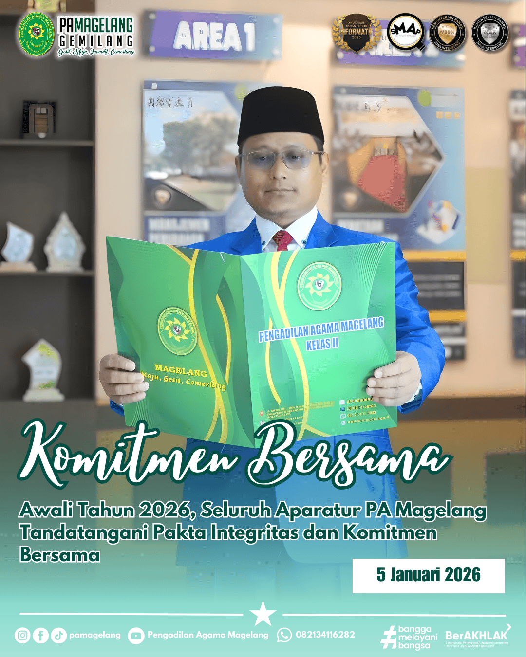 Awali Tahun 2026, Seluruh Aparatur PA Magelang Tandatangani Pakta Integritas dan Komitmen Bersama