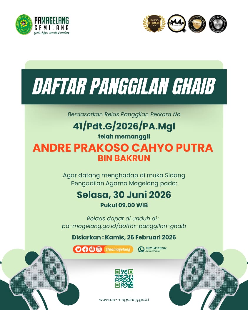 Andre Prakoso Cahyo Putra bin Bakrun (Panggilan Ghaib)