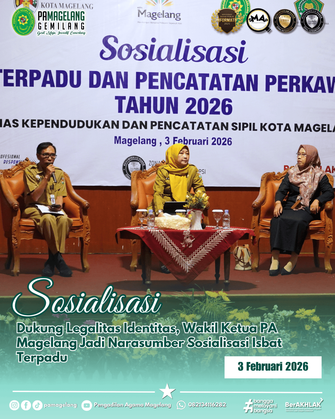 Dukung Legalitas Identitas, Wakil Ketua PA Magelang Jadi Narasumber Sosialisasi Isbat Terpadu