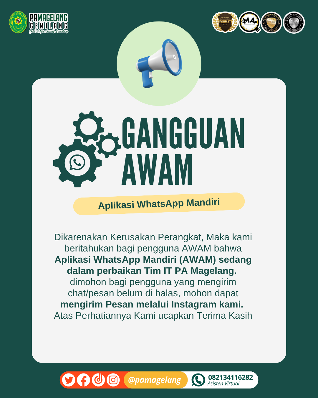 Gangguan Aplikasi WhatsApp Mandiri (AWAM)
