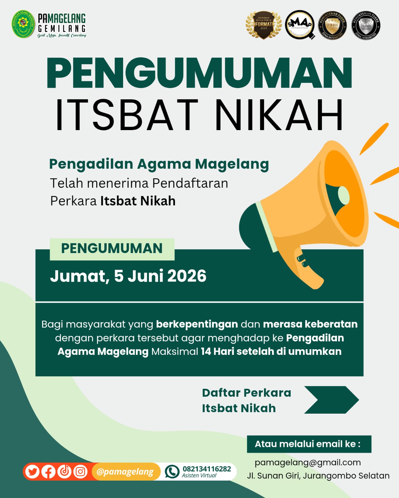 Pengumuman Itsbat Nikah