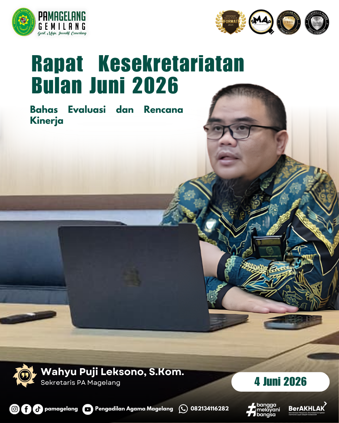 PA Magelang Gelar Rapat Kesekretariatan Bulan Juni 2026 Bahas Evaluasi dan Rencana Kinerja