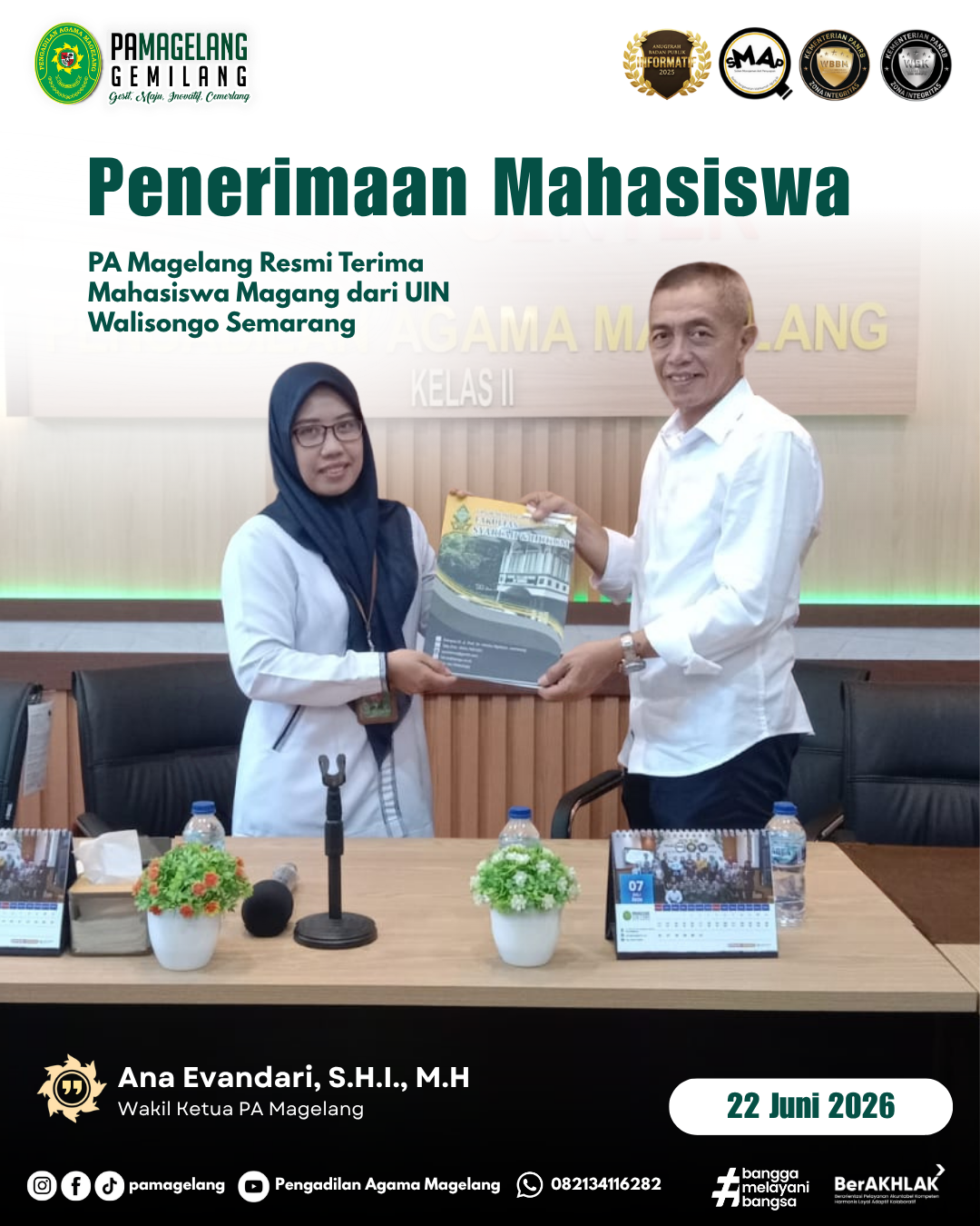 PA Magelang Resmi Terima Mahasiswa Magang dari UIN Walisongo Semarang