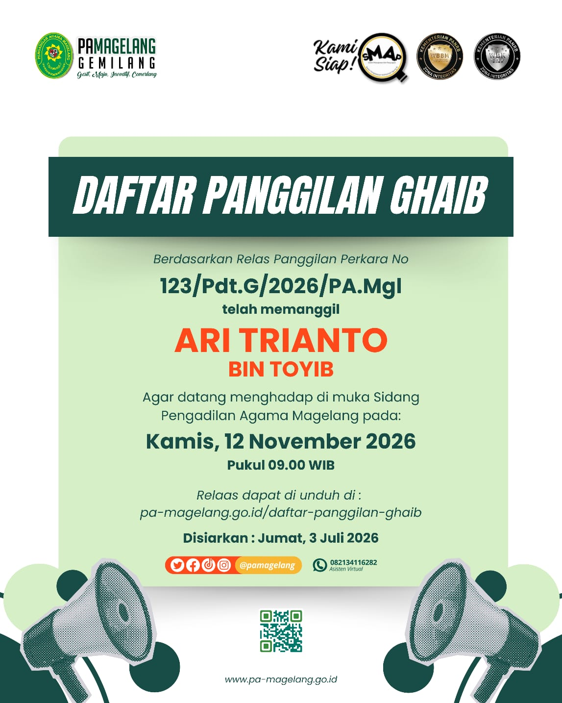 Ari Trianto bin Toyib (Panggilan Ghaib)