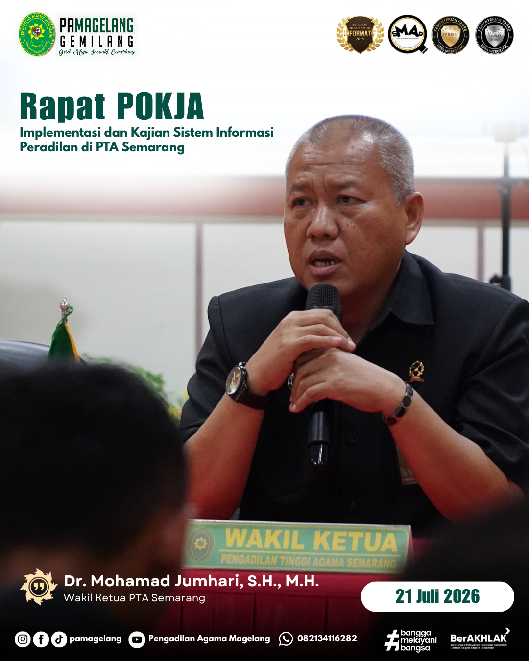 Tingkatkan Efektivitas Sistem Informasi Peradilan, Pranata Komputer PA Magelang Ikuti Rapat Pokja di PTA Semarang