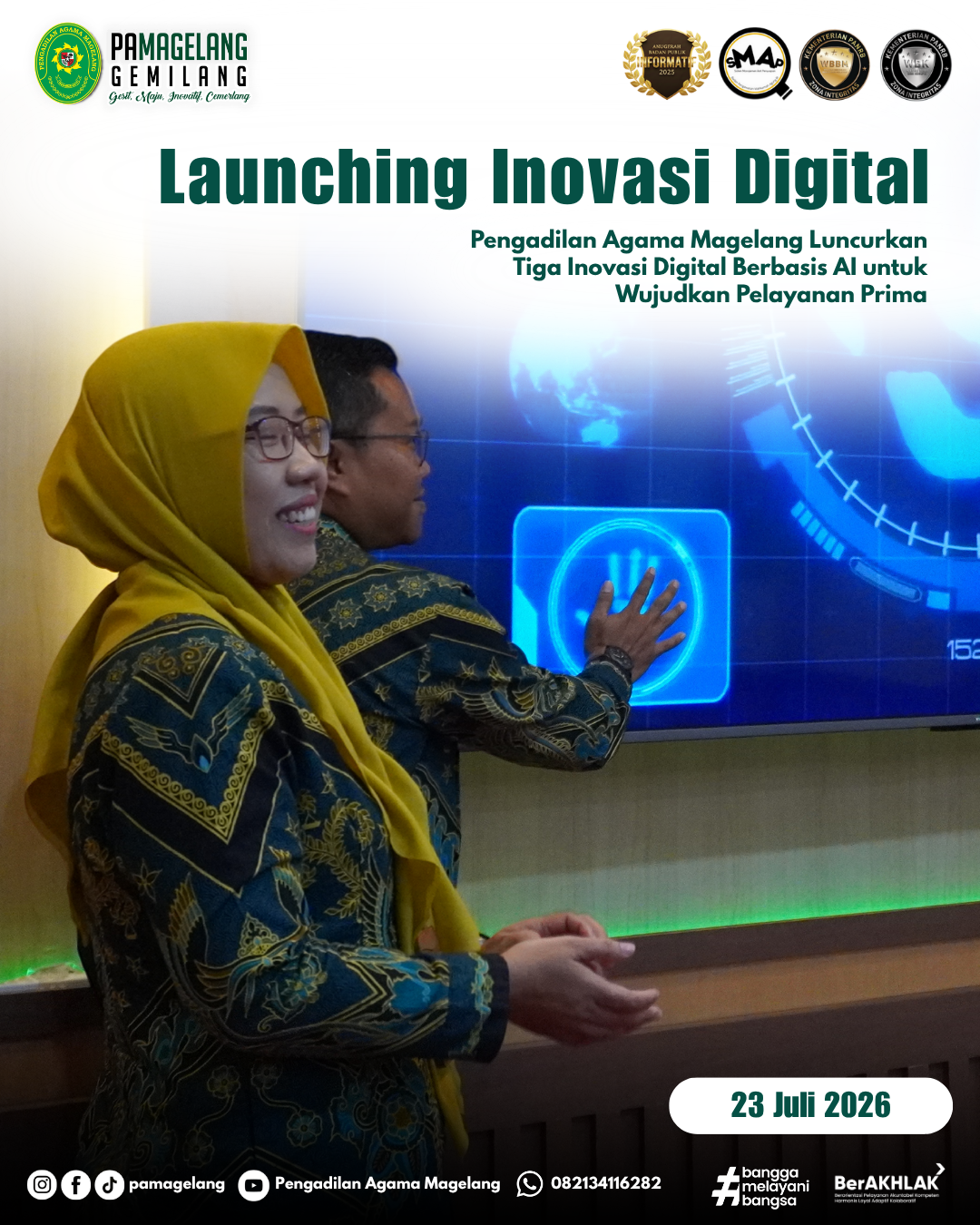 Pengadilan Agama Magelang Luncurkan Tiga Inovasi Digital Berbasis AI untuk Wujudkan Pelayanan Prima
