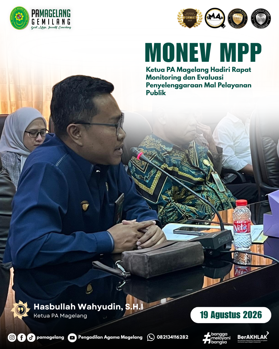 Ketua PA Magelang Hadiri Rapat Monitoring dan Evaluasi Penyelenggaraan Mal Pelayanan Publik