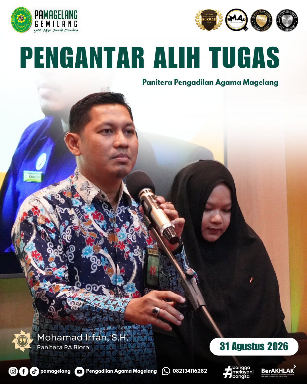 Pengantar Alih Tugas Panitera Pengadilan Agama Magelang