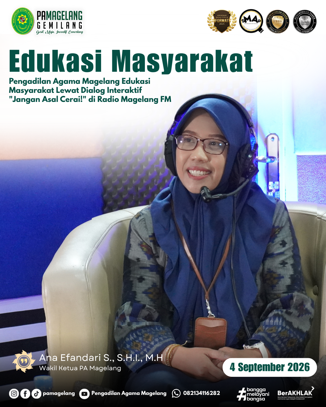Pengadilan Agama Magelang Edukasi Masyarakat Lewat Dialog Interaktif “Jangan Asal Cerai!” di Radio Magelang FM