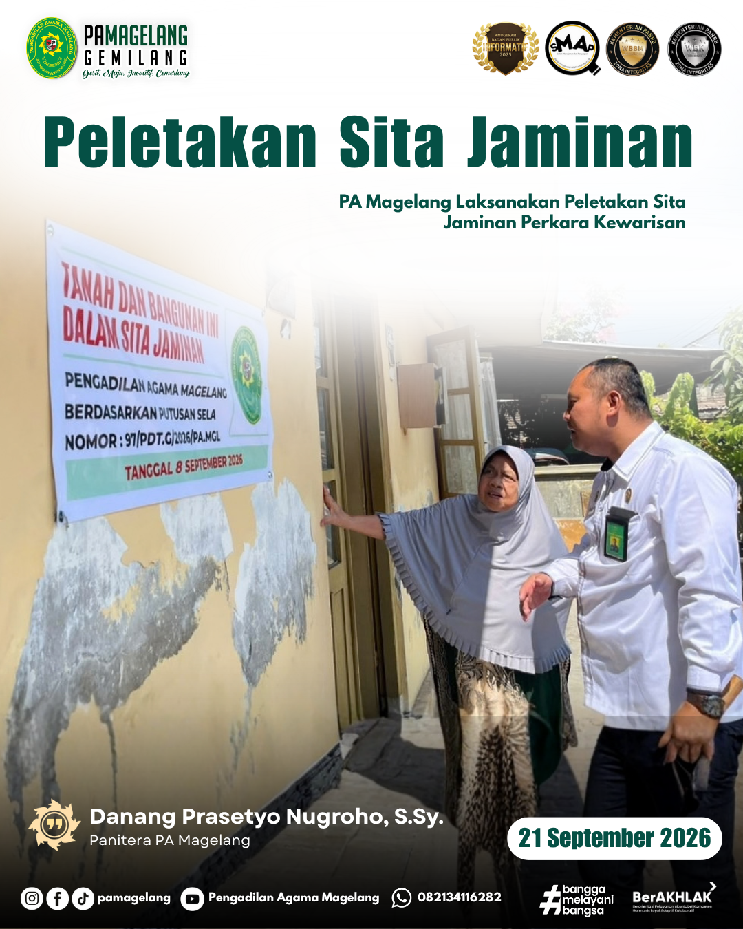 PA Magelang Laksanakan Peletakan Sita Jaminan Perkara Kewarisan