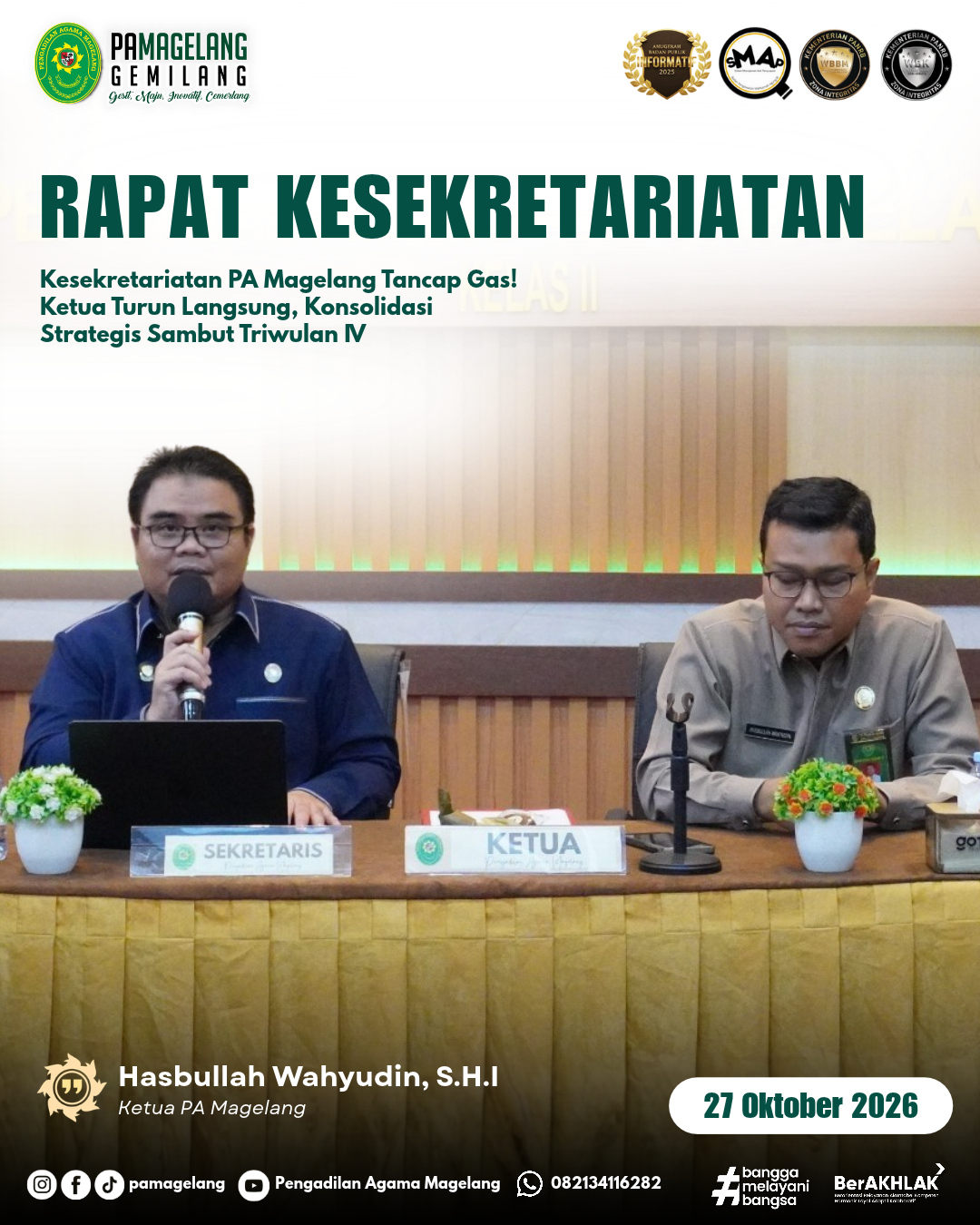 Kesekretariatan PA Magelang Tancap Gas! Ketua Turun Langsung, Konsolidasi Strategis Sambut Triwulan IV