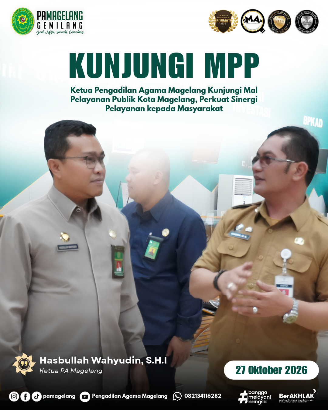 Ketua Pengadilan Agama Magelang Kunjungi Mal Pelayanan Publik Kota Magelang, Perkuat Sinergi Pelayanan kepada Masyarakat