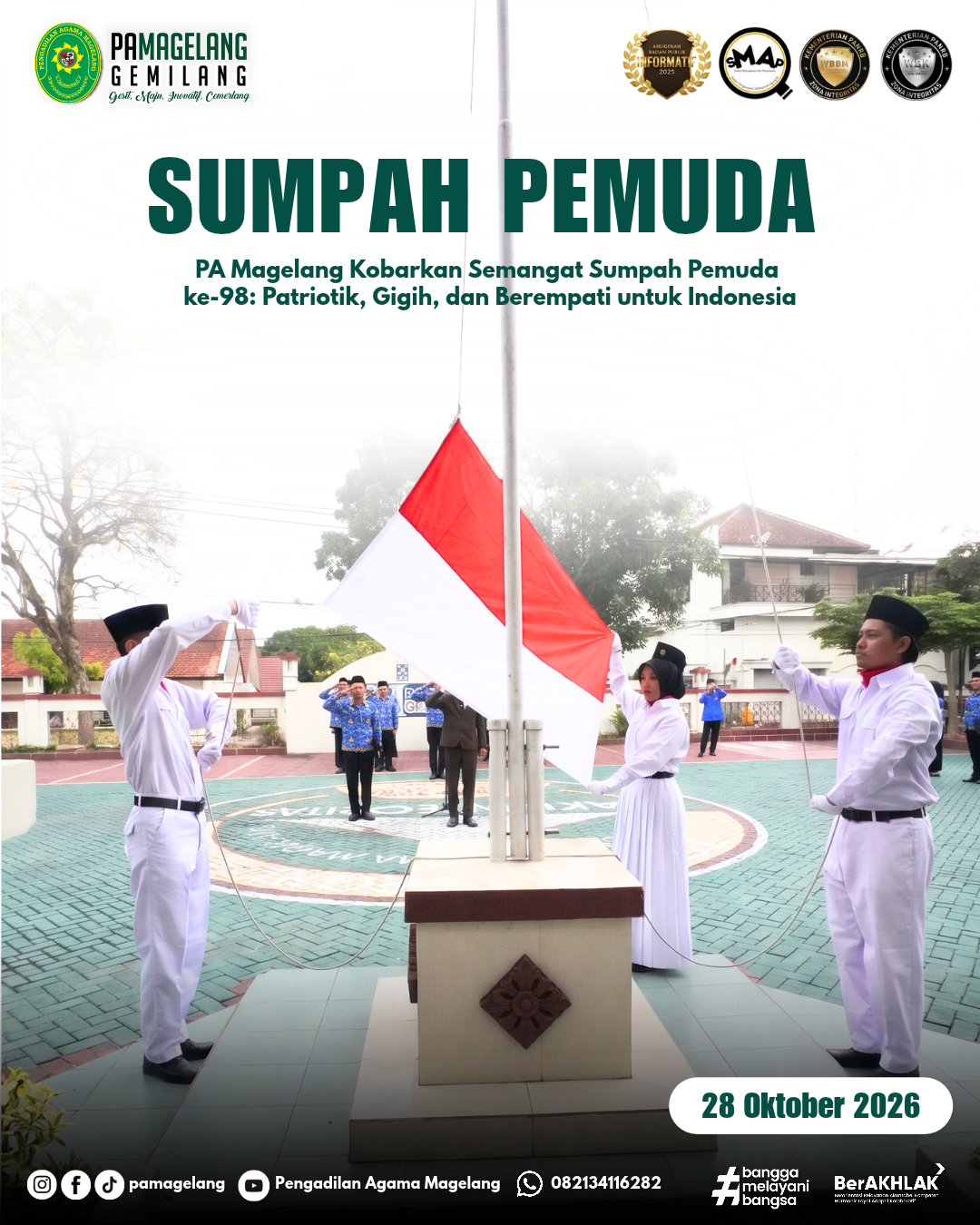 PA Magelang Kobarkan Semangat Sumpah Pemuda ke-98: Patriotik, Gigih, dan Berempati untuk Indonesia